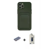 MARSİLYAN™- iPhone 12 Pro Max Kılıf Vadi Çizgi Prime - Siyah Bilvis Hayalet Cam Ekran Koruyucu + Renkli Kamera Lens Koruma Cam - MI