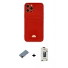 MARSİLYAN™- iPhone 12 Pro Max Kılıf Vadi Çizgi Prime - Siyah Bilvis Hayalet Cam Ekran Koruyucu + Metal Kamera Lens Koruma Cam - KI
