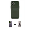 MARSİLYAN™- iPhone 12 Pro Max Kılıf Vadi Çizgi Prime - Siyah Bilvis Hayalet Cam Ekran Koruyucu + Neon Fosforlu Kamera Lens - YL