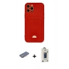 MARSİLYAN™- iPhone 12 Pro Max Kılıf Vadi Çizgi Prime - Siyah Bilvis Hayalet Cam Ekran Koruyucu + Renkli Kamera Lens Koruma Cam - PE