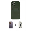 MARSİLYAN™- iPhone 12 Pro Max Kılıf Vadi Çizgi Prime - Siyah Bilvis Hayalet Cam Ekran Koruyucu + Neon Fosforlu Kamera Lens - SI