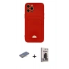 MARSİLYAN™- iPhone 12 Pro Max Kılıf Vadi Çizgi Prime - Siyah Bilvis Hayalet Cam Ekran Koruyucu + Renkli Kamera Lens Koruma Cam - SI