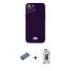 MARSİLYAN™- iPhone 12 Pro Max Kılıf Vadi Çizgi Prime - Siyah Bilvis Hayalet Cam Ekran Koruyucu + Shine Kamera Lens Koruma Cam - GD