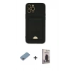 MARSİLYAN™- iPhone 12 Pro Max Kılıf Vadi Çizgi Prime - Siyah Bilvis Hayalet Cam Ekran Koruyucu + Shine Kamera Lens Koruma Cam - GI