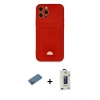 MARSİLYAN™- iPhone 12 Pro Max Kılıf Vadi Çizgi Prime - Siyah Bilvis Hayalet Cam Ekran Koruyucu + Shine Kamera Lens Koruma Cam - GD
