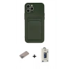 MARSİLYAN™- iPhone 12 Pro Max Kılıf Vadi Çizgi Prime - Siyah Bilvis Hayalet Cam Ekran Koruyucu + Shine Kamera Lens Koruma Cam - SABE