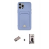 MARSİLYAN™- iPhone 12 Pro Max Kılıf Vadi Çizgi Prime - Siyah Bilvis Hayalet Cam Ekran Koruyucu + Sierra Blue Shine Kamera Lens Koruma Cam