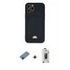 MARSİLYAN™- iPhone 12 Pro Max Kılıf Vadi Çizgi Prime - Siyah Bilvis Hayalet Cam Ekran Koruyucu + Shine Kamera Lens Koruma Cam - SH