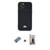 MARSİLYAN™- iPhone 12 Pro Max Kılıf Vadi Çizgi Prime - Siyah Bilvis Hayalet Cam Ekran Koruyucu + Shine Kamera Lens Koruma Cam - SH