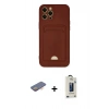 MARSİLYAN™- iPhone 12 Pro Max Kılıf Vadi Çizgi Prime - Siyah Bilvis Hayalet Cam Ekran Koruyucu + Turuncu Renkli Kamera Lens Koruma Cam