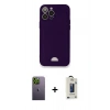 MARSİLYAN™- iPhone 12 Pro Max Kılıf Vadi Çizgi Prime - Siyah Bilvis Hayalet Cam Ekran Koruyucu + Neon Fosforlu Kamera Lens - YL