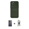 MARSİLYAN™- iPhone 12 Pro Max Kılıf Vadi Çizgi Prime - Siyah Bilvis Hayalet Cam Ekran Koruyucu + Neon Fosforlu Kamera Lens - YL