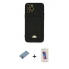 MARSİLYAN™- iPhone 12 Pro Max Kılıf Vadi Çizgi Prime - Siyah Joko 5D Cam + Shine Kamera Lens Koruma Cam - GI