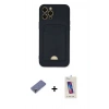 MARSİLYAN™- iPhone 12 Pro Max Kılıf Vadi Çizgi Prime - Siyah Joko 5D Cam + Metal Kamera Lens Koruma Cam - GD