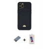 MARSİLYAN™- iPhone 12 Pro Max Kılıf Vadi Çizgi Prime - Siyah Joko 5D Cam + Metal Kamera Lens Koruma Cam - KI