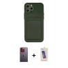 MARSİLYAN™- iPhone 12 Pro Max Kılıf Vadi Çizgi Prime - Siyah Joko 5D Cam + Neon Fosforlu Kamera Lens - TU
