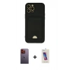 MARSİLYAN™- iPhone 12 Pro Max Kılıf Vadi Çizgi Prime - Siyah Joko 5D Cam + Neon Fosforlu Kamera Lens - TU