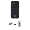 MARSİLYAN™- iPhone 12 Pro Max Kılıf Vadi Çizgi Prime - Siyah Joko 5D Cam + Renkli Kamera Lens Koruma Cam - PE