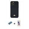 MARSİLYAN™- iPhone 12 Pro Max Kılıf Vadi Çizgi Prime - Siyah Joko 5D Cam + Shine Kamera Lens Koruma Cam - GD