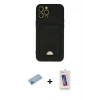 MARSİLYAN™- iPhone 12 Pro Max Kılıf Vadi Çizgi Prime - Siyah Joko 5D Cam + Shine Kamera Lens Koruma Cam - MI