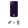MARSİLYAN™- iPhone 12 Pro Max Kılıf Vadi Çizgi Prime - Siyah Joko 5D Cam + Shine Kamera Lens Koruma Cam - SH