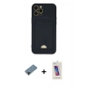 MARSİLYAN™- iPhone 12 Pro Max Kılıf Vadi Çizgi Prime - Siyah Joko 5D Cam + Shine Kamera Lens Koruma Cam - SH