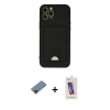 MARSİLYAN™- iPhone 12 Pro Max Kılıf Vadi Çizgi Prime - Siyah Joko 5D Cam + Shine Kamera Lens Koruma Cam - SH