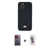 MARSİLYAN™- iPhone 12 Pro Max Kılıf Vadi Çizgi Prime - Siyah Joko 5D Cam + Neon Fosforlu Kamera Lens - TU