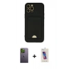 MARSİLYAN™- iPhone 12 Pro Max Kılıf Vadi Çizgi Prime - Siyah Joko 5D Cam + Neon Fosforlu Kamera Lens - YL