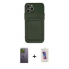 MARSİLYAN™- iPhone 12 Pro Max Kılıf Vadi Çizgi Prime - Siyah Joko 5D Cam + Neon Fosforlu Kamera Lens - YL
