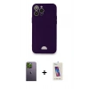 MARSİLYAN™- iPhone 12 Pro Max Kılıf Vadi Çizgi Prime - Siyah Joko 5D Cam + Neon Fosforlu Kamera Lens - YL