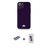 MARSİLYAN™- iPhone 12 Pro Max Kılıf Vadi Çizgi Prime - Siyah Joko 5D Cam + Renkli Kamera Lens Koruma Cam - YL