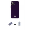 MARSİLYAN™- iPhone 12 Pro Max Kılıf Vadi Çizgi Prime - Siyah Joko Magic 5D Cam + Gold Metal Kamera Lens Koruma Cam