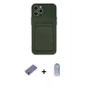 MARSİLYAN™- iPhone 12 Pro Max Kılıf Vadi Çizgi Prime - Siyah Joko Magic 5D Cam + Gold Metal Kamera Lens Koruma Cam