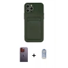 MARSİLYAN™- iPhone 12 Pro Max Kılıf Vadi Çizgi Prime - Siyah Joko Magic 5D Cam + Neon Fosforlu Kamera Lens - TU