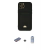 MARSİLYAN™- iPhone 12 Pro Max Kılıf Vadi Çizgi Prime - Siyah Joko Magic 5D Cam + Renkli Kamera Lens Koruma Cam - TU