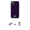 MARSİLYAN™- iPhone 12 Pro Max Kılıf Vadi Çizgi Prime - Siyah Joko Magic 5D Cam + Shine Kamera Lens Koruma Cam - SABE