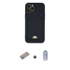 MARSİLYAN™- iPhone 12 Pro Max Kılıf Vadi Çizgi Prime - Siyah Joko Magic 5D Cam + Shine Kamera Lens Koruma Cam - SABE