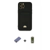 MARSİLYAN™- iPhone 12 Pro Max Kılıf Vadi Çizgi Prime - Siyah Joko Magic 5D Hayalet Cam + Gold Metal Kamera Lens Koruma Cam