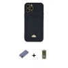 MARSİLYAN™- iPhone 12 Pro Max Kılıf Vadi Çizgi Prime - Siyah Joko Magic 5D Hayalet Cam + Gold Metal Kamera Lens Koruma Cam
