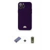 MARSİLYAN™- iPhone 12 Pro Max Kılıf Vadi Çizgi Prime - Siyah Joko Magic 5D Hayalet Cam + Gold Metal Kamera Lens Koruma Cam