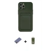 MARSİLYAN™- iPhone 12 Pro Max Kılıf Vadi Çizgi Prime - Siyah Joko Magic 5D Hayalet Cam + Gold Metal Kamera Lens Koruma Cam