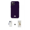 MARSİLYAN™- iPhone 12 Pro Max Kılıf Vadi Çizgi Prime - Siyah Mat Seramik Nano Ekran Koruyucu + Shine Kamera Lens - LT