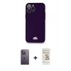 MARSİLYAN™- iPhone 12 Pro Max Kılıf Vadi Çizgi Prime - Siyah Mat Seramik Nano Ekran Koruyucu + Neon Fosforlu Kamera Lens - BZ
