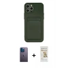 MARSİLYAN™- iPhone 12 Pro Max Kılıf Vadi Çizgi Prime - Siyah Mat Seramik Nano Ekran Koruyucu + Neon Fosforlu Kamera Lens - MI
