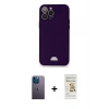 MARSİLYAN™- iPhone 12 Pro Max Kılıf Vadi Çizgi Prime - Siyah Mat Seramik Nano Ekran Koruyucu + Neon Fosforlu Kamera Lens - MI