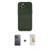 MARSİLYAN™- iPhone 12 Pro Max Kılıf Vadi Çizgi Prime - Siyah Mat Seramik Nano Ekran Koruyucu + Neon Fosforlu Kamera Lens - YL