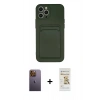 MARSİLYAN™- iPhone 12 Pro Max Kılıf Vadi Çizgi Prime - Siyah Mat Seramik Nano Ekran Koruyucu + Neon Fosforlu Kamera Lens - SI