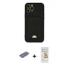 MARSİLYAN™- iPhone 12 Pro Max Kılıf Vadi Çizgi Prime - Siyah Mat Seramik Nano Ekran Koruyucu + Renkli Kamera Lens Koruma Cam - MI