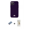 MARSİLYAN™- iPhone 12 Pro Max Kılıf Vadi Çizgi Prime - Siyah Mat Seramik Nano Ekran Koruyucu + Shine Kamera Lens Koruma Cam - PE